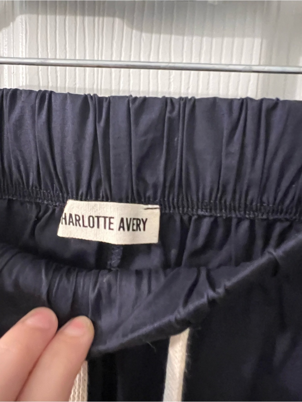 Navy Wide-Leg Drawstring Pants - Picture 5 of 6